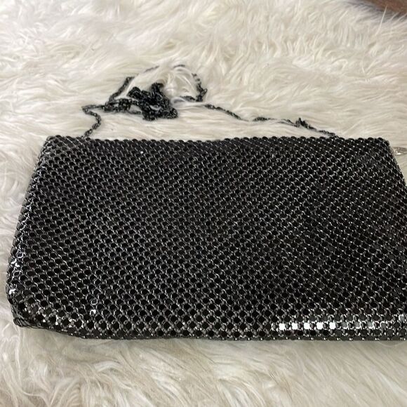Marlo Mesh Black Evening Shoulder Bag with Black Chain Strap - Picture 3 of 8
